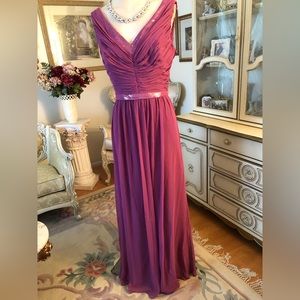 Dressy Collection NWT Purple Chiffon gown size 16